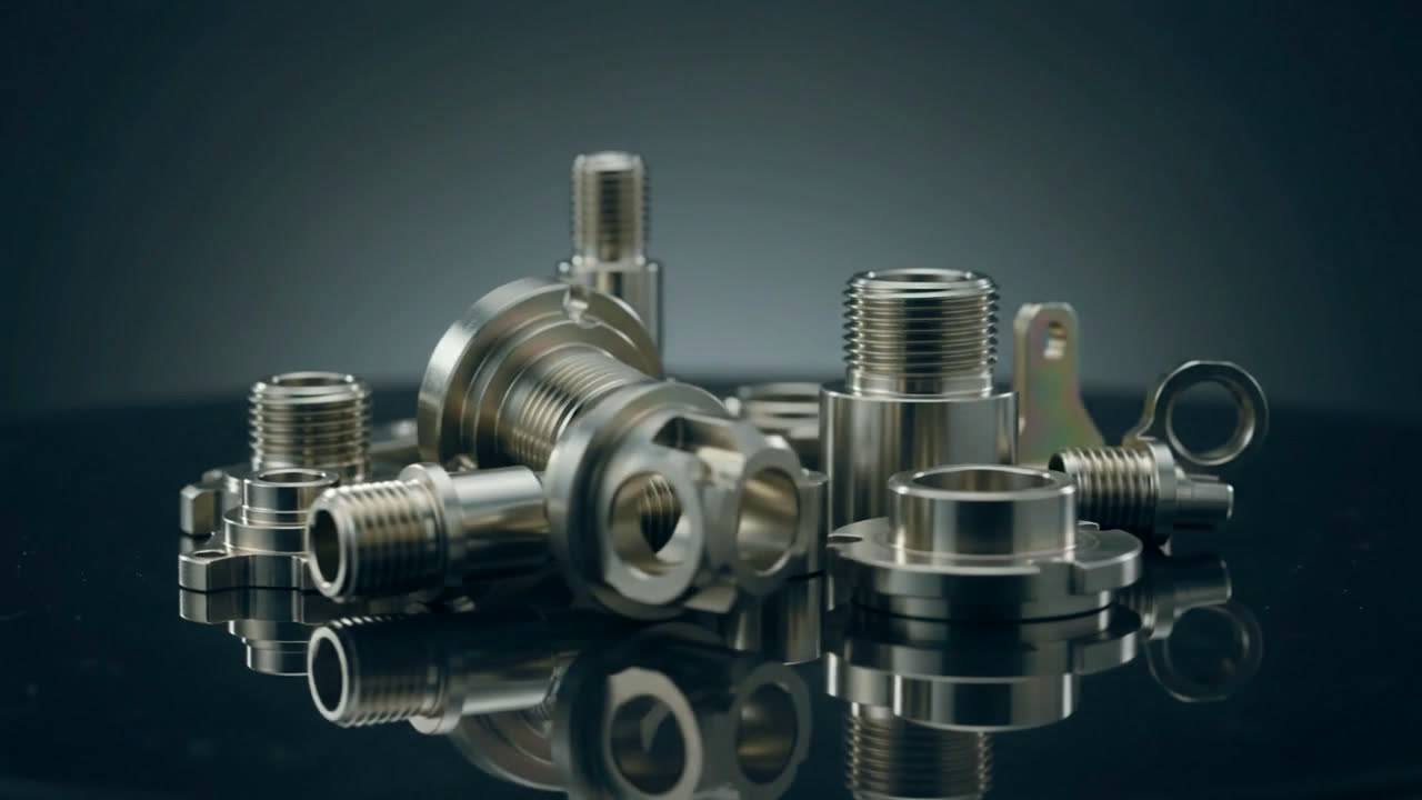 Kaplanmış çeşitli metal bağlantı parçaları